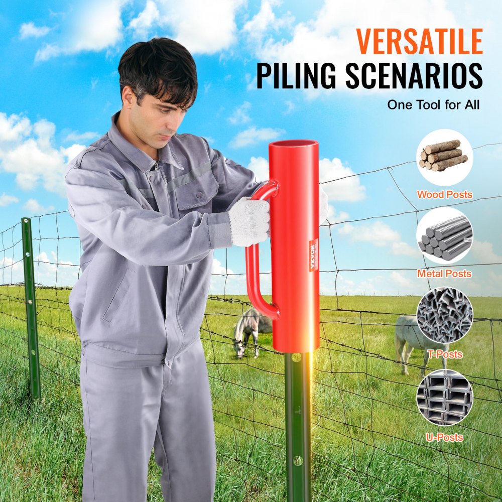 HXDZ-2.7 - Heavy Duty 2.7" Steel Fence Post Driver with Ergonomic Handle