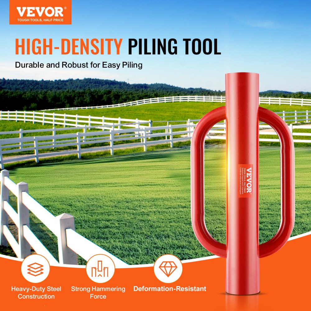 HXDZ-4 - 4.11" Heavy Duty Steel Pile Driver with Ergonomic Grip