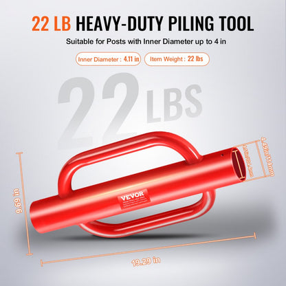 HXDZ-4 - 4.11" Heavy Duty Steel Pile Driver with Ergonomic Grip