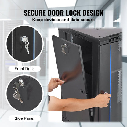 SPT-604-15 - Heavy-Duty 18'' Wall-Mounted Network Cabinet with Glass Door