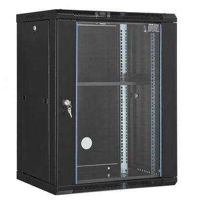 SPT-604-15 - Heavy-Duty 18'' Wall-Mounted Network Cabinet with Glass Door