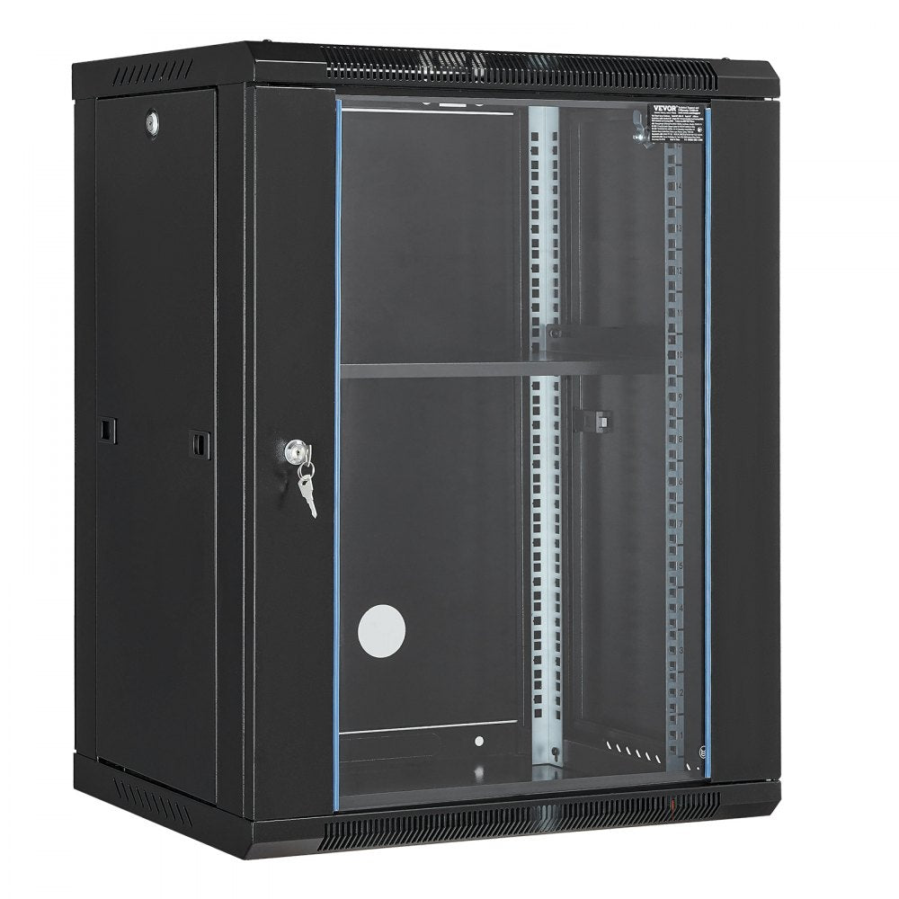 SPT-604-15 - Heavy-Duty 18'' Wall-Mounted Network Cabinet with Glass Door