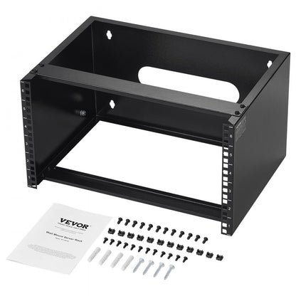 SPT-404-06 - 6U Wall Mount Rack - Durable Carbon Steel, 19.7 x 14 x 10.6 in