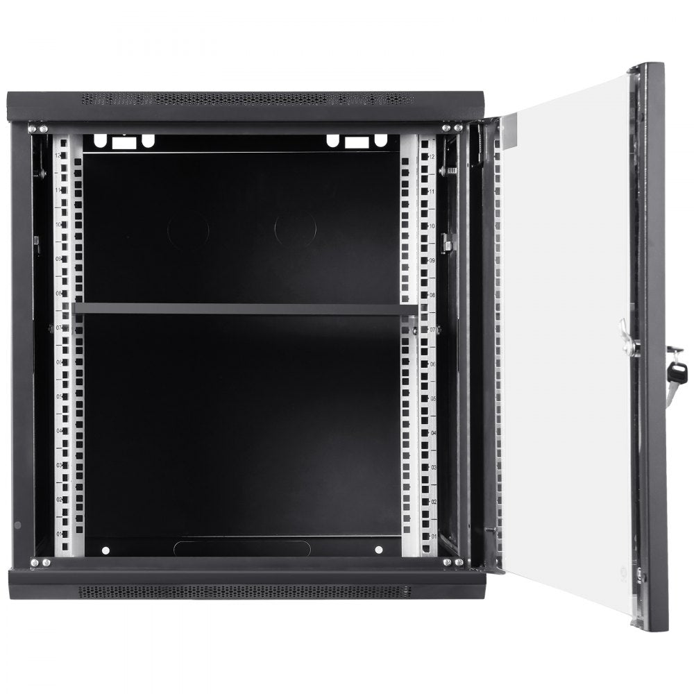 W26412 - Secure 12U Network Cabinet, 15.5" Depth, 100 lbs Capacity