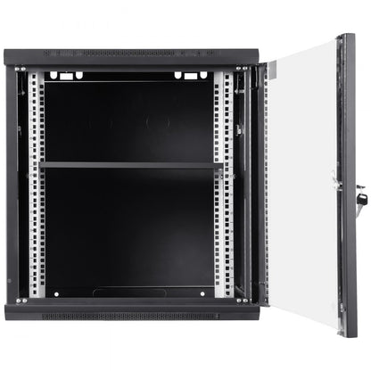 W26412 - Secure 12U Network Cabinet, 15.5" Depth, 100 lbs Capacity