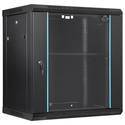 W26412 - Secure 12U Network Cabinet, 15.5" Depth, 100 lbs Capacity