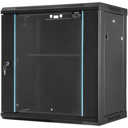 W26412 - Secure 12U Network Cabinet, 15.5" Depth, 100 lbs Capacity