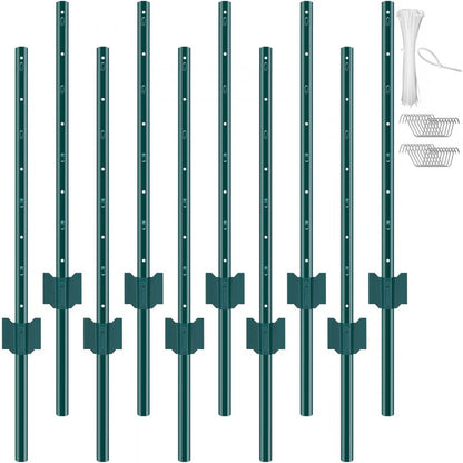 10-3ft - Heavy-Duty Q235 Steel Fence Post for Garden & Farm