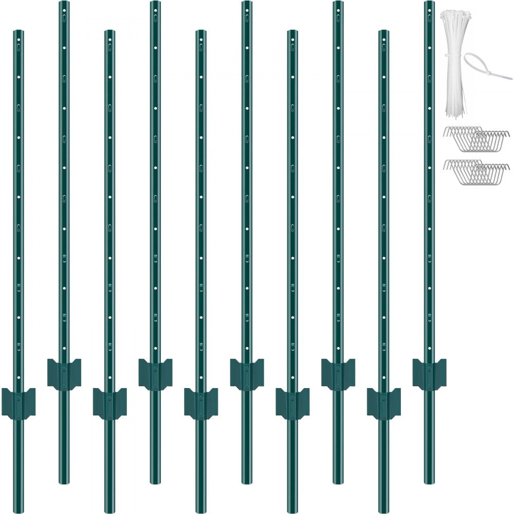 10-4ft - Heavy Duty 4ft Carbon Steel Fence Post for Outdoor Use