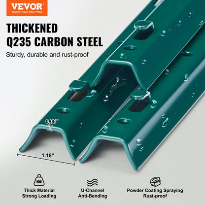 10-5ft - Heavy Duty 5ft Q235 Steel Fence Post, Rust-Resistant & Durable