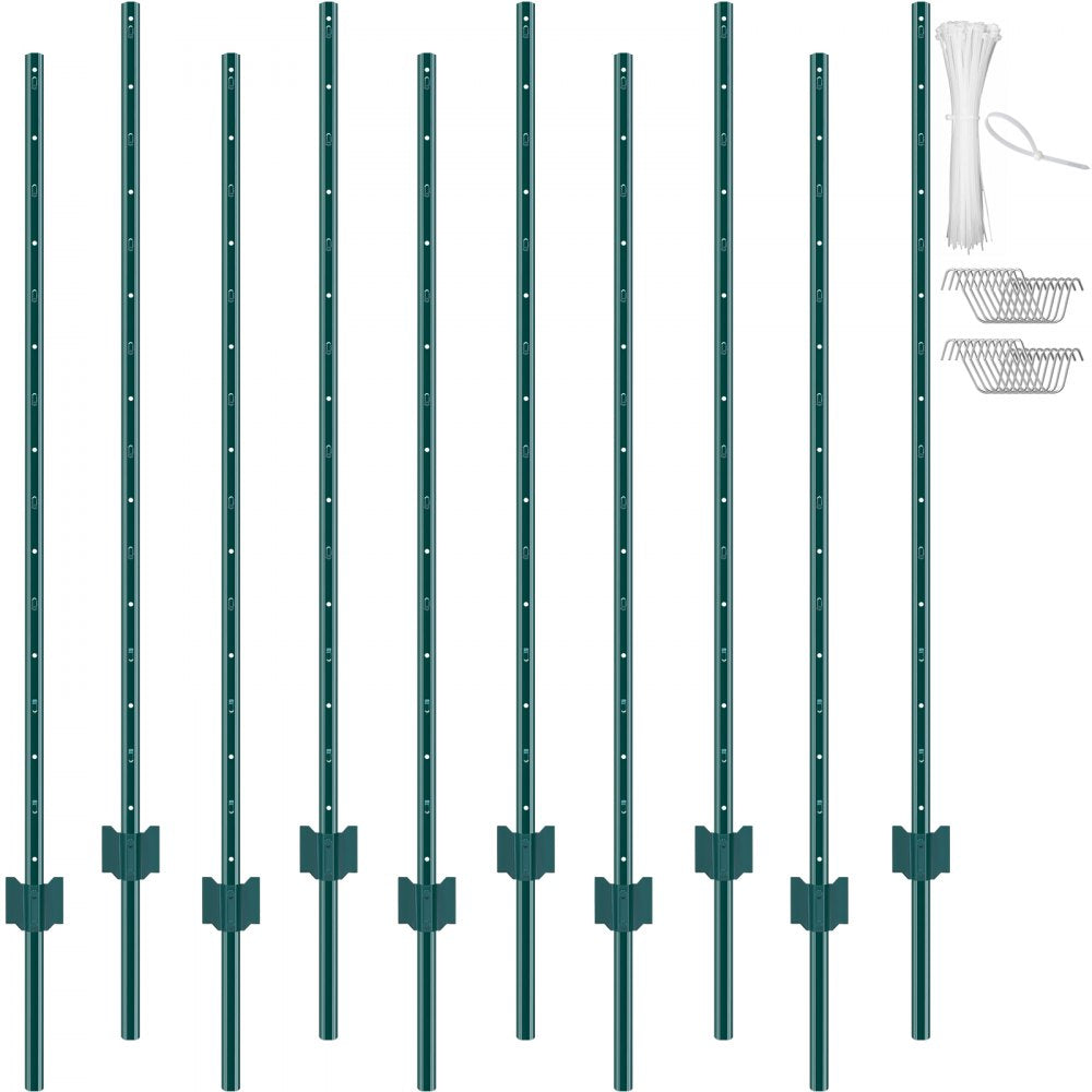 10-5ft - Heavy Duty 5ft Q235 Steel Fence Post, Rust-Resistant & Durable