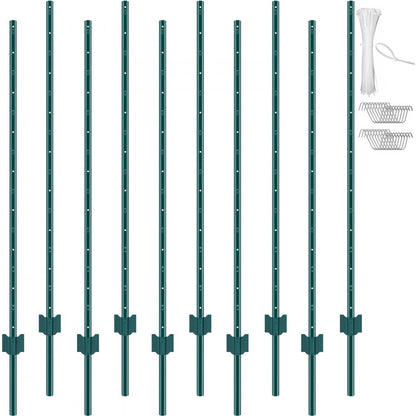 10-5ft - Heavy Duty 5ft Q235 Steel Fence Post, Rust-Resistant & Durable