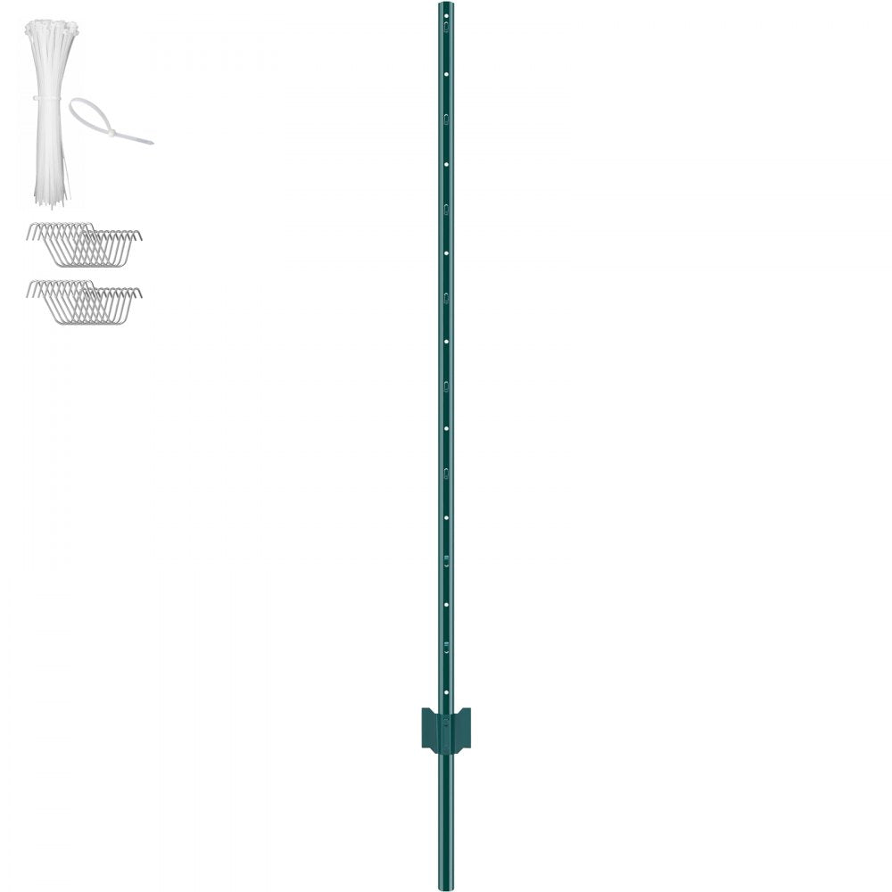 10-5ft - Heavy Duty 5ft Q235 Steel Fence Post, Rust-Resistant & Durable