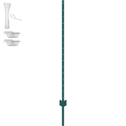 10-5ft - Heavy Duty 5ft Q235 Steel Fence Post, Rust-Resistant & Durable
