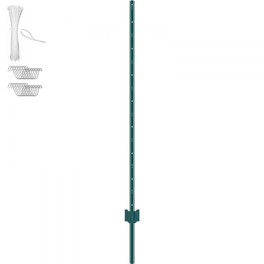 10-5ft - Heavy Duty 5ft Q235 Steel Fence Post, Rust-Resistant & Durable