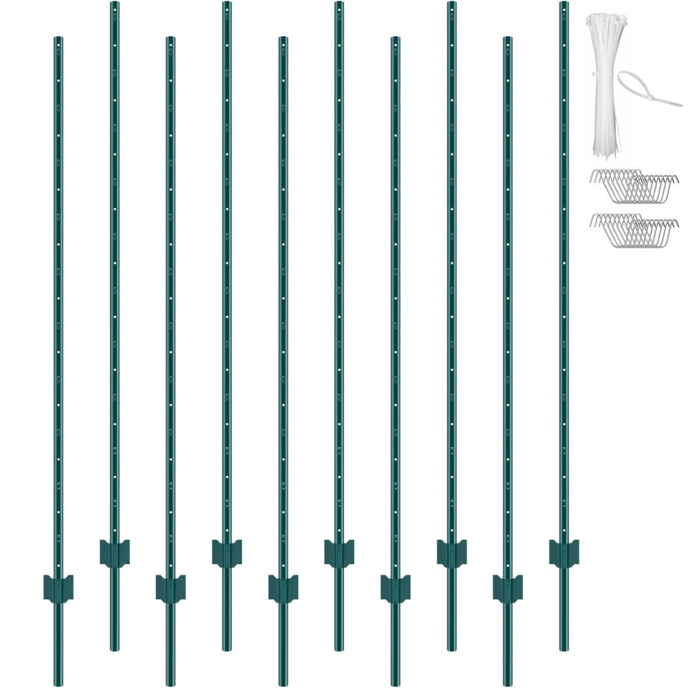 10-6ft - Heavy Duty Q235 Steel Fence Post for Outdoor Durability