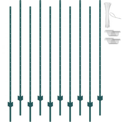 10-6ft - Heavy Duty Q235 Steel Fence Post for Outdoor Durability