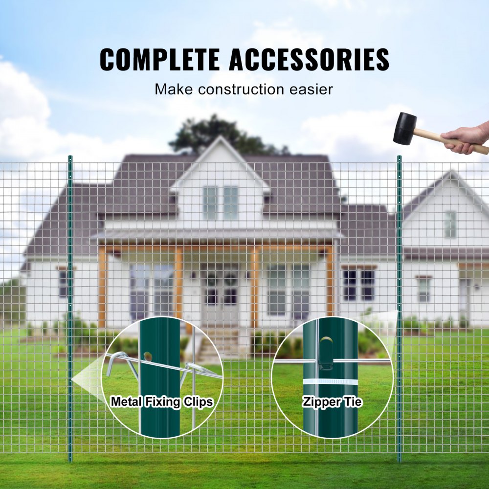 10-7ft - Heavy Duty VEVOR 7ft Metal Fence Posts, Rust Resistant and Durable