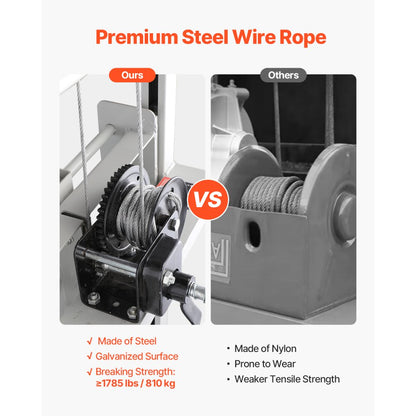QGHNEIV0 - 551 lbs Manual Winch Stacker with Adjustable Forks, 70 in Lift