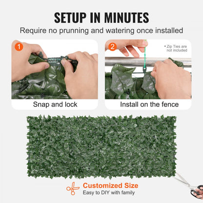 JNF012 - 39x98 Lifelike Faux Ivy Privacy Screen for Indoor/Outdoor Use