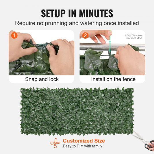 JNF012 - 39x98 Lifelike Faux Ivy Privacy Screen for Indoor/Outdoor Use