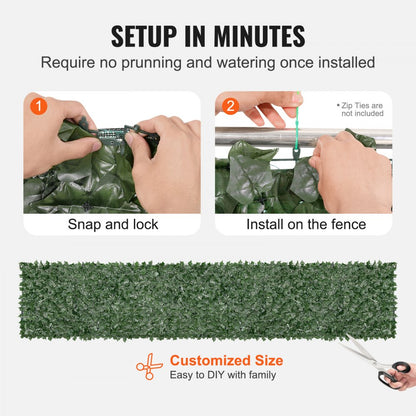 JNF009 - Durable Silk Ivy Privacy Fence Screen with Mesh Backing