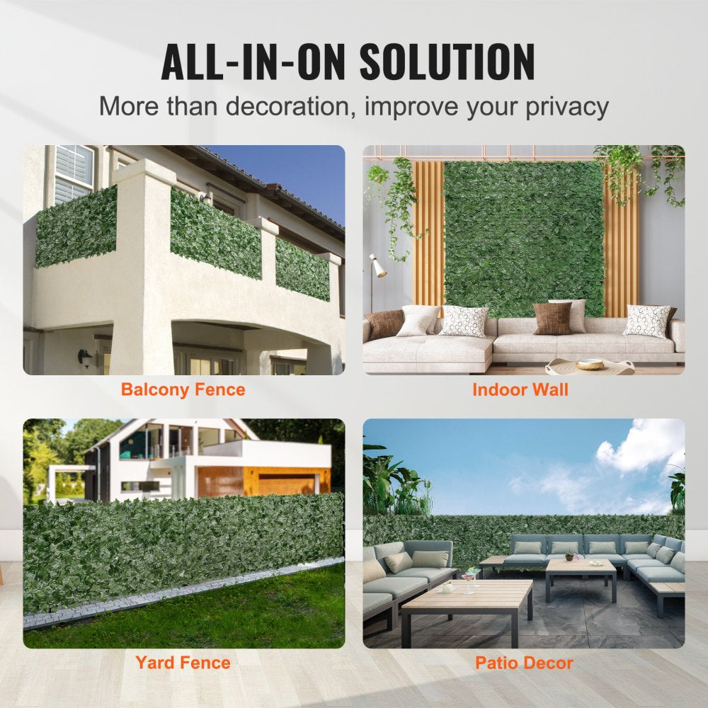 JNF009 - Durable Silk Ivy Privacy Fence Screen with Mesh Backing