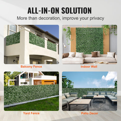 JNF009 - Durable Silk Ivy Privacy Fence Screen with Mesh Backing