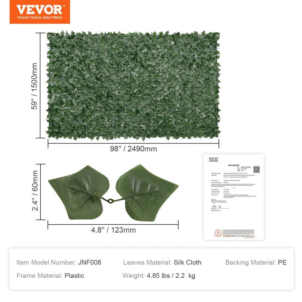 JNF008 - 59 x 98 in VEVOR Ivy Privacy Fence for Outdoor Serenity