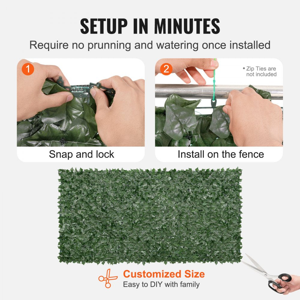 JNF007 - 59x118in Artificial Privacy Ivy Fence for Outdoor Seclusion