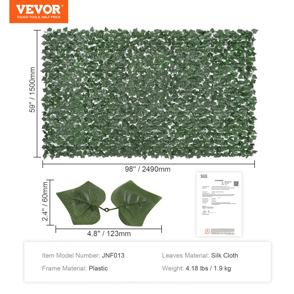 JNF013 - 59" x 98" VEVOR Ivy Privacy Screen for Outdoor Spaces