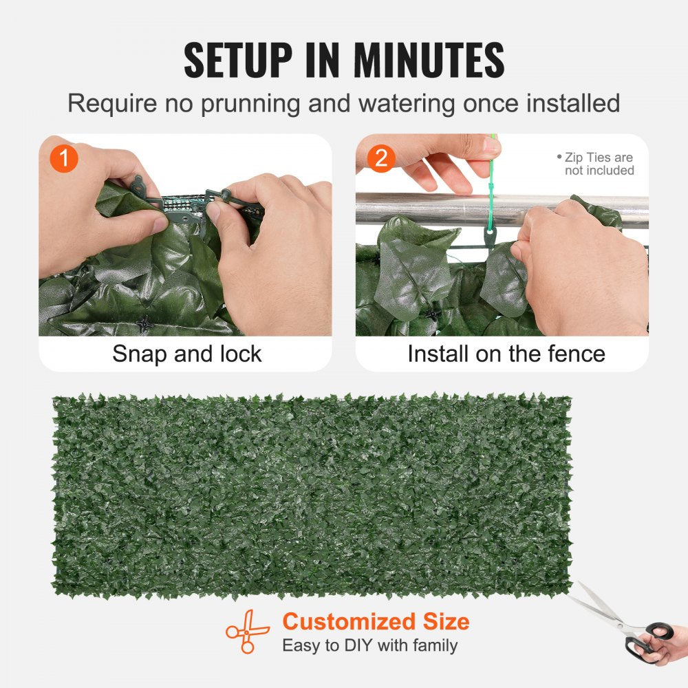 JNF006 - 59" x 158" Lifelike Green Ivy Privacy Fence Panels