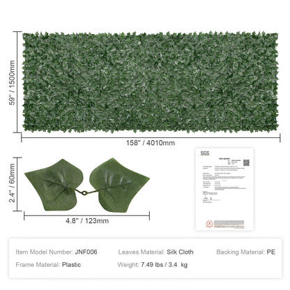 JNF006 - 59" x 158" Lifelike Green Ivy Privacy Fence Panels
