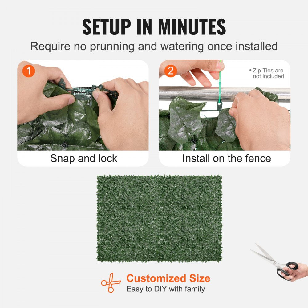 JNF011 - 96 x 72 in UV-Resistant Ivy Privacy Screen for Outdoor Elegance