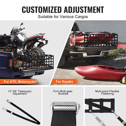 PPCN0054X - 54"x18" Adjustable Tailgate Net with 600 lbs Capacity