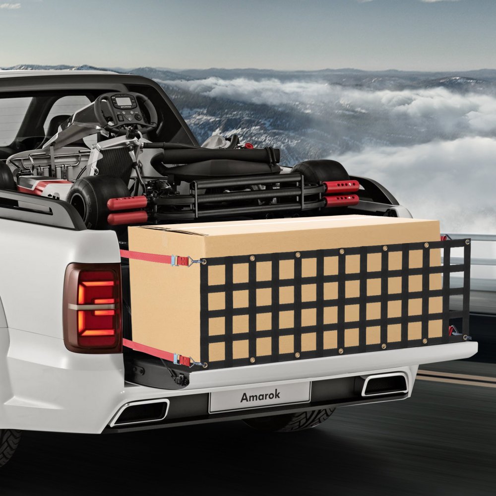 PLCN0054 - 54" x 18" Heavy-Duty Adjustable Tailgate Net for Secure Cargo Transport