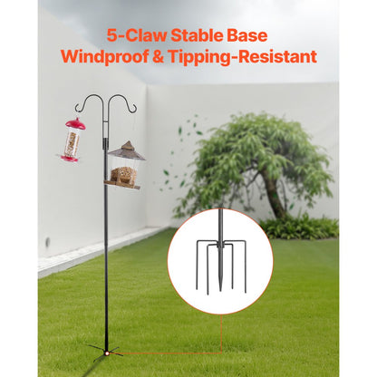 H002 - Adjustable 60" Heavy-Duty Steel Bird Feeder Pole with Stable Base