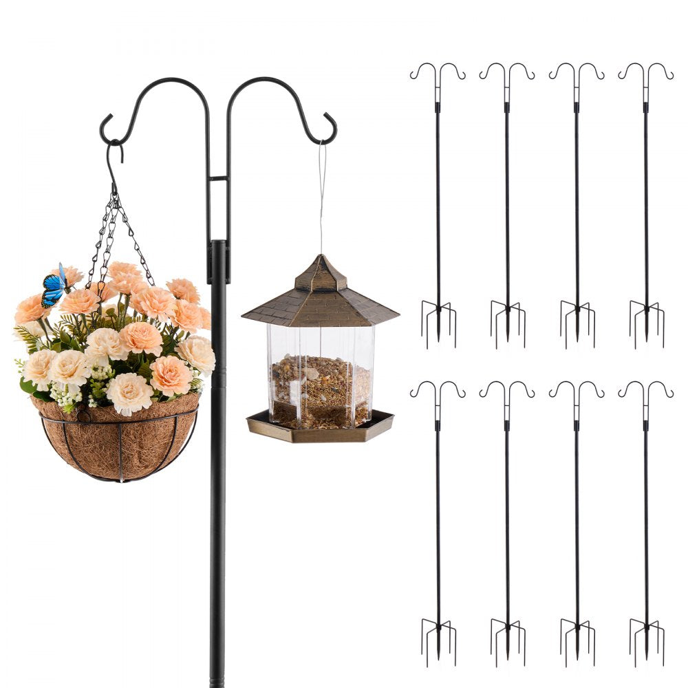 H002 - Adjustable 60" Heavy-Duty Steel Bird Feeder Pole with Stable Base