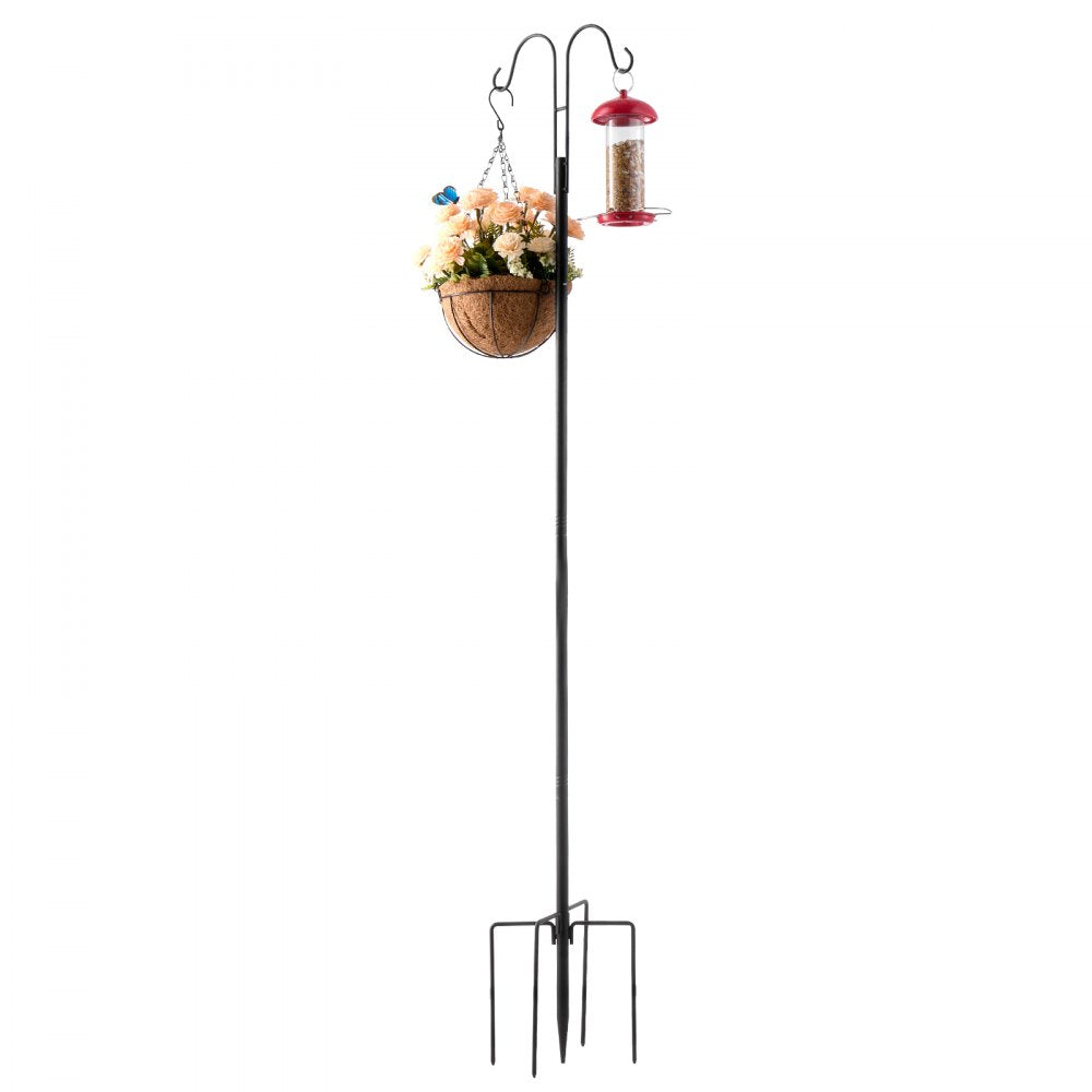 H002 - Adjustable 60" Heavy-Duty Steel Bird Feeder Pole with Stable Base
