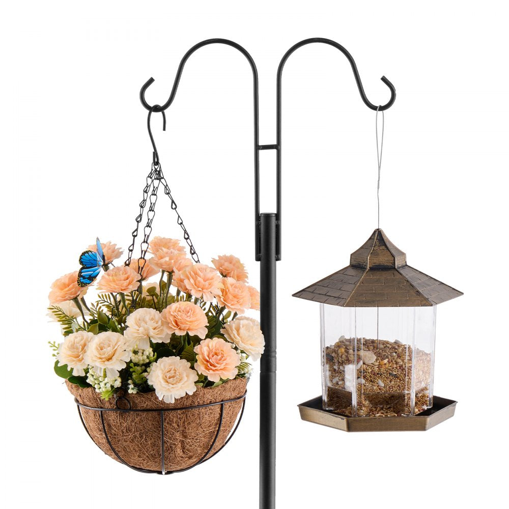 H002 - Adjustable 60" Heavy-Duty Steel Bird Feeder Pole with Stable Base