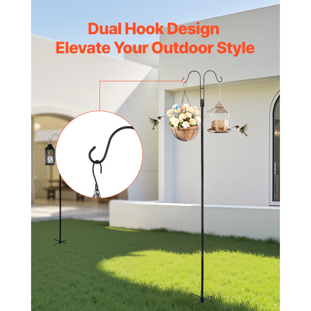 H003 - 76-Inch Heavy-Duty Bird Feeder Pole, Rust-Resistant Steel