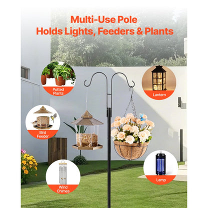 H003 - 76-Inch Heavy-Duty Bird Feeder Pole, Rust-Resistant Steel