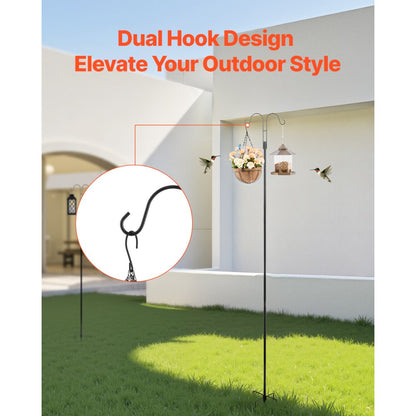 H004 - 92" Sturdy Steel Bird Feeder Pole for Outdoor Decor