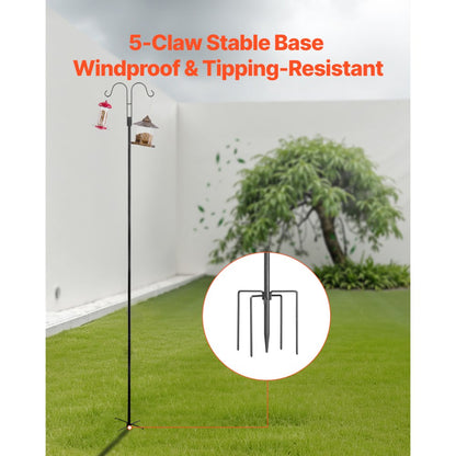 H004 - 92" Sturdy Steel Bird Feeder Pole for Outdoor Decor