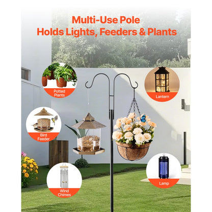 H004 - 92" Sturdy Steel Bird Feeder Pole for Outdoor Decor