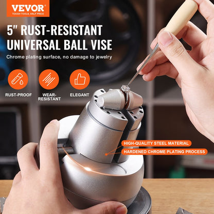 JH-N5YC002BP - Durable 5" Ball Vise with 360-Degree Rotation
