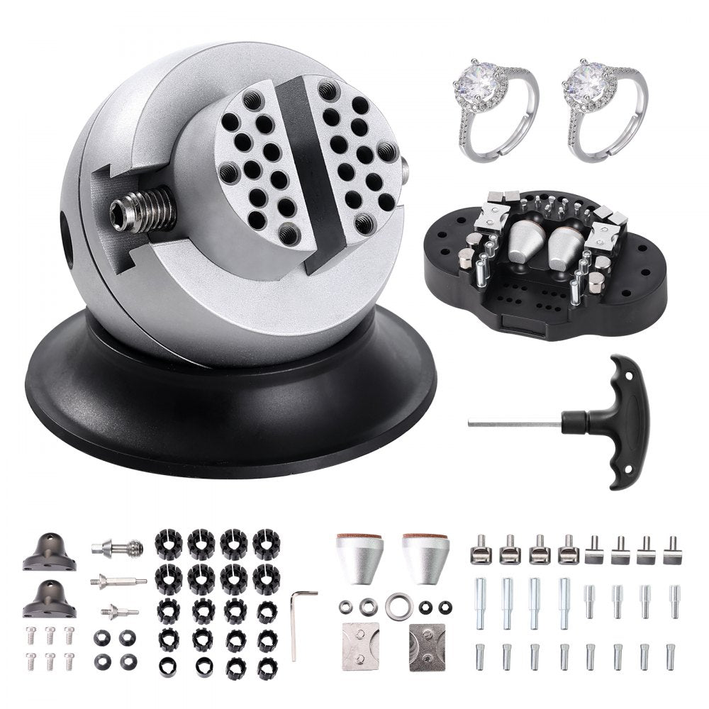 JH-N3YC002BP - Durable Steel Ball Vise with 360° Rotation & 70 Attachments