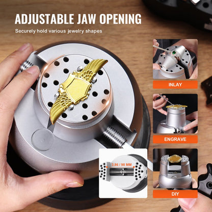 JH-N5YC001BP - 5" Adjustable Ball Vise with 35 Attachments for Crafting