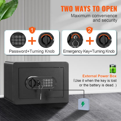 010650846232 - Secure 0.5 Cubic Feet Steel Home Safe with Emergency Keys