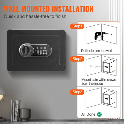 010650846232 - Secure 0.5 Cubic Feet Steel Home Safe with Emergency Keys